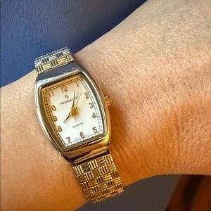 Peugeot Vintage Two-Tone Silver and Gold Watch